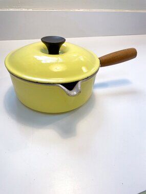 Vintage Le Creuset Wooden Handled Saucepan with Lid